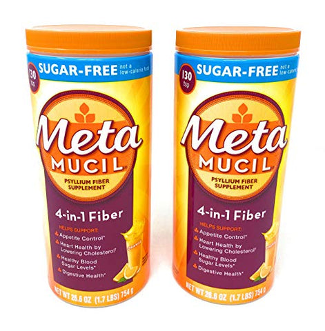 Suplemento de Fibra Sem Açúcar, Sabor Laranja – 260 Porções - Metamucil