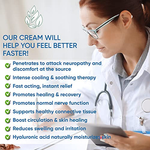 Raitera - Creme Alívio Neuropatia – 200g – Máxima Potência Alívio Nervoso para Pés Mãos Pernas Dedos – Ingredientes Naturais Incenso Mirra Arnica Aloe Vera Emu MSM Hemp – Fórmula de Ação Rápida