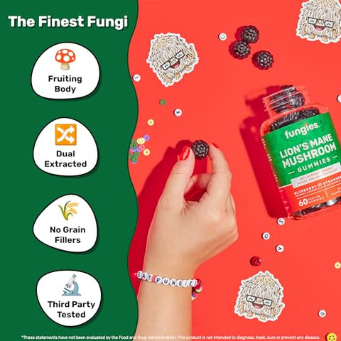 Fungies - Gomas de Cogumelo do Leão | Mirtilo | 60 g