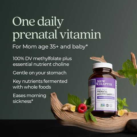 Prenatal Vitamins: Multivitamínico Diário Aprimorado para Gestantes Acima de 35 Anos com Metilfolato e Colina para uma Mamãe Saudável - New Chapter
