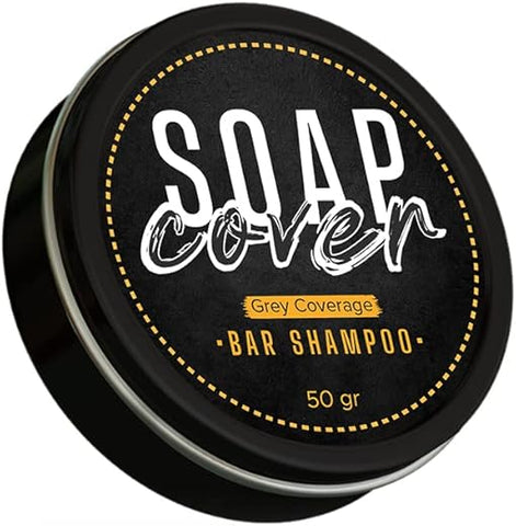 SOAP COVER - Sabonete Preto para Cabelos Grisalhos, Cobertura de Cabelos Grisalhos, Sabonete para Reverter Cabelos Grisalhos, Barra de Sabonete Compacta para Escurecer Cabelos, 50g