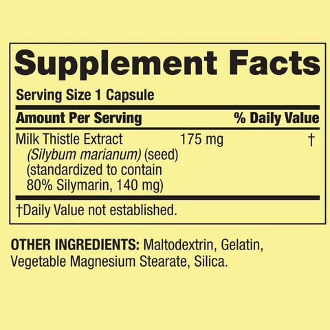 Spring Valley Extrato Padronizado de Cardo Mariano, 175 mg, 180 Comprimidos – Tamanho Econômico. Sem Glúten, Levedura, Trigo, Leite ou Derivados do Leite, Lactose, Açúcar ou Soja - Convergence