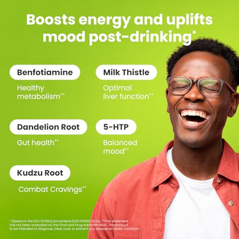 Healthbiotics - NoMoreDrinks – Suplemento Anti Desejo de Álcool | Detox para o Fígado | 60 cápsulas