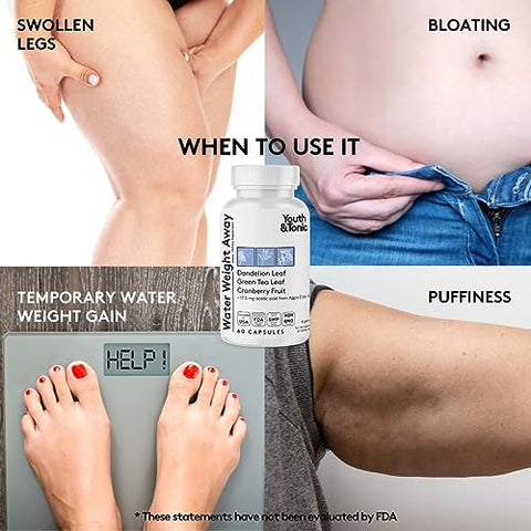 Youth & Tonic - Pílulas Redutoras de Inchaço e Barriga para uma Cintura Fina  | 100% Natural | Resultados Rápidos