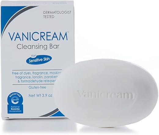 Cleansing Bar | Livre de Fragrâncias, Glúten e Sulfatos | Para Pele Sensível | Limpa e Hidrata Suavemente, 3,9 Ounce (Embalagem com 12 Unidades) | Marca Vanicream - Vanicream