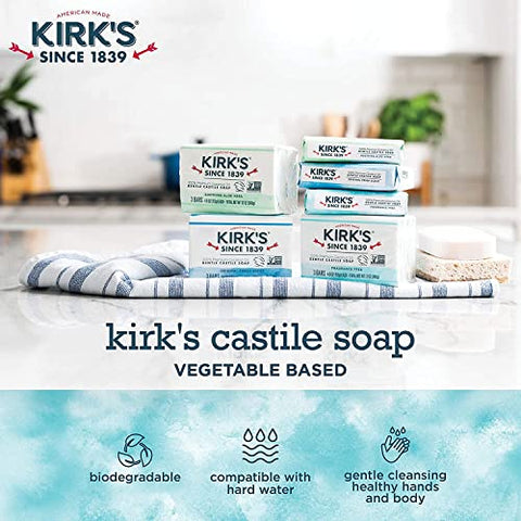 Kirk's - Sabonete de Coco Castile Original Kirk’s Sem Fragrância 113 g (Pacote com Múltiplas Unidades)