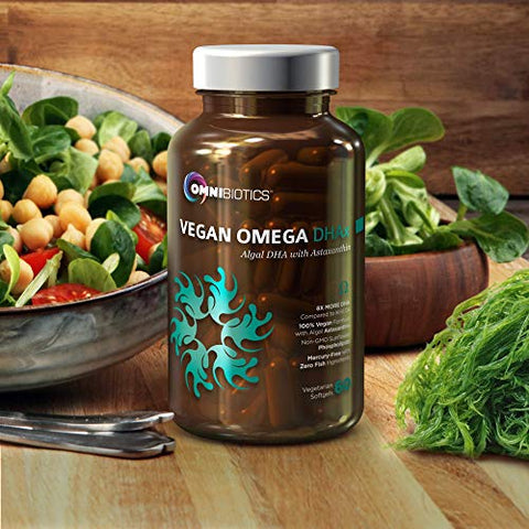 OmniBiotics - Suplemento Vegan Omega 3 DHA EPA – Certificado MD Prenatal Vegan DHA com EPA | 8X Mais DHA que Óleo de Krill | Ômega 3 Vegano Livre de Peixes