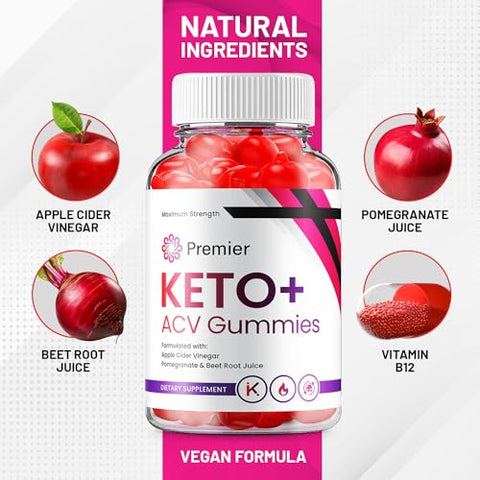 Indelo - (2 Pacotes) Gomas Premier Keto ACV – Fórmula Avançada Premiere Keto Plus ACV Gummies Vinagre de Maçã Premier – Suplemento Alimentar para Homens e Mulheres (120 Gomas)