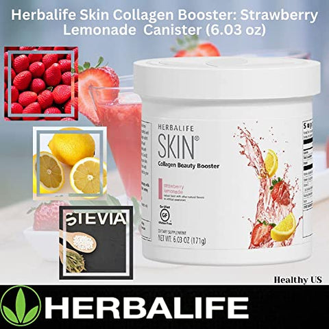 Skin Collagen Beauty Booster Limonada Morango 178g: Sem Sabor Artificial, Sem Adoçantes Artificiais, Sem Glúten - Herbalife