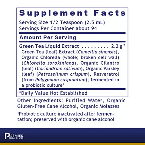 Green Tea-ND – Extrato Líquido de Chá Verde com Fórmula de Suplemento Fermentado – Probiótico Digestivo Herbal com Fórmula Vegana* – 240 ml - Premier Research Labs