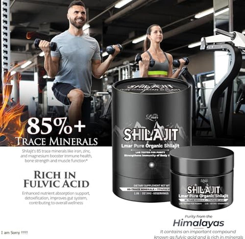 Lmar - Shilajit Resina Orgânica Pura – 100% Natural, 30g – Suplemento Alimentar Masculino