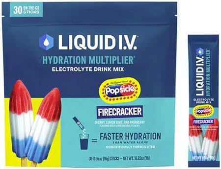 Generic - Liquiid I.V – Hidratante Energético Multiplier, Sabor Firecracker, 30 Pacotes Individuais (Marca)