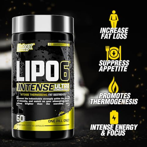 Lipo-6 Black Intense Ultra Concentrate – Queimador de Gordura Termogênico Intenso | 60 Cápsulas (Pacote com 2) - Nutrex Research