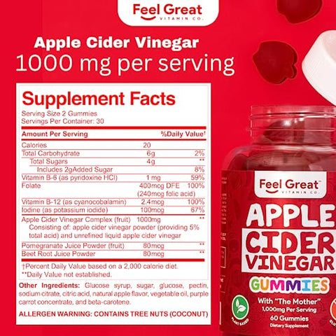 The Feel Great Vitamin Company - Feel Great Vitamin Co. Gomas de Vinagre de Maçã | Multipack para Crianças e Adultos | Suporte Digestivo Antioxidante Natural Absorção de Nutrientes Saudáveis