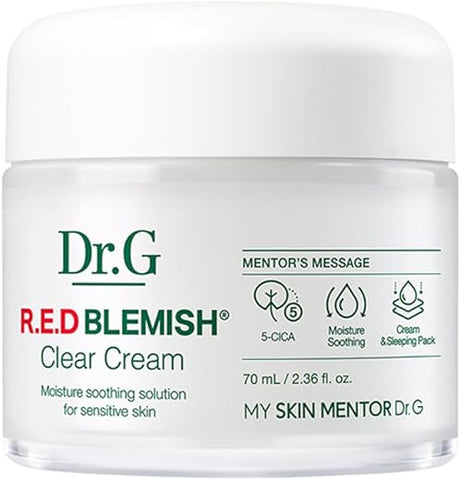 SUDIVA - Dr.G RED-BLEMISH CLEAR CREAM 70ml – Solução Hidratante para Pele com Vermelhidão