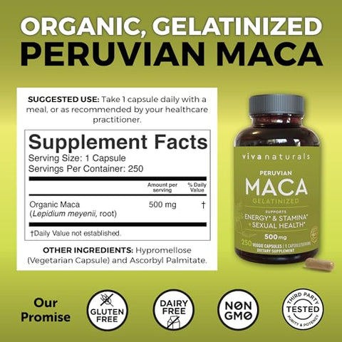 Viva Naturals - Suplemento de Raiz de Maca Peruana para Mulheres  – 100g