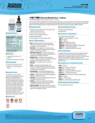 Bio Nutrient - Systemic Formulas Bio Nutriment TMI – Suporte para Tireoide com Iodo 60 Cápsulas