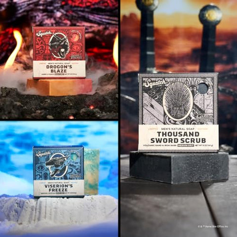 Coleção Game of Thrones com Caixa de Colecionador – Kit de 3 Sabonetes Naturais para Homens e Sabonete Game of Thrones para Homens - Dr. Squatch