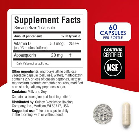 Extra Forte 20mg – Melhora a Memória | 60 Cápsulas | 1 Embalagem | com Apoaequorina - Prevagen