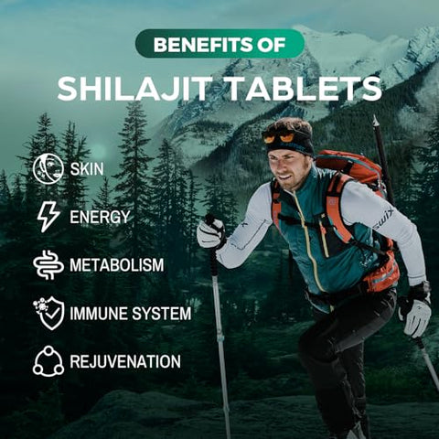 Kanacoufce - 30,000 MG de Comprimidos de Shilajit, Orgânico do Himalaia, com Ácido Fúlvico – Marca Shilajit