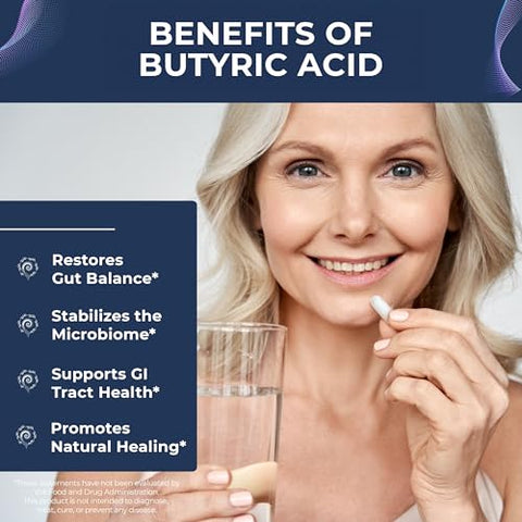 ProButyrate: Suplemento para Saúde Intestinal, Complexo de Ácido Butírico, Suporte Gastrointestinal, Restaura o Equilíbrio do Microbioma Intestinal - Tesseract Medical Research
