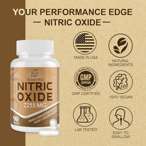 SehatiKu - Suplemento de Óxido Nítrico 2255 MG – Potencializador de Óxido Nítrico