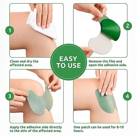 SaluVera - Patches de Alívio da Dor, Placas de Ervas Quentes para Alívio da Dor, Patches de Alívio da Dor no Joelho, Patches para Alívio da Dor no Joelho, Forte Alívio Ósseo para Dor no Joelho, Alívio Duradouro de 12 Horas para Articulações
