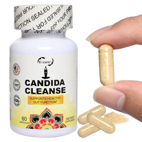 EOCUTE - Candida Cleanse 120 Cápsulas – Gut: Limpeza eficaz para o seu organismo