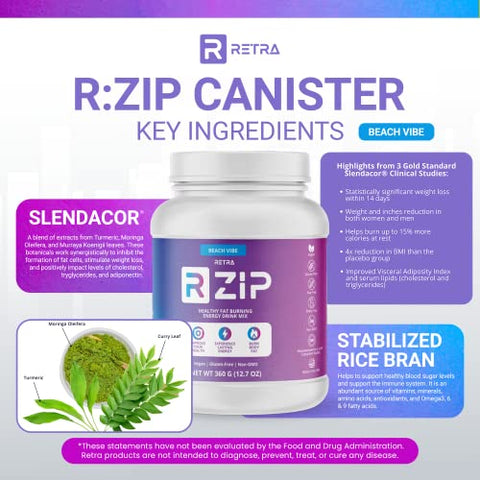 Detox Cleanse Zip Canister – Energético Vegano e Sem Glúten para Apoiar um Sistema Imunológico Já Saudável, Melhorar a Saúde Intestinal e o Humor – Sabor Beach Vibe – 375g - RETRA