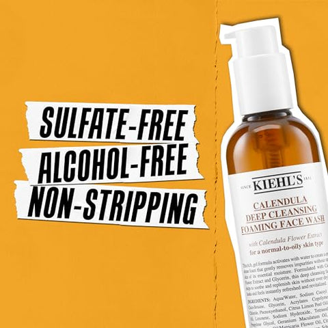 Kiehl’s Calendula Deep Cleansing Face Wash – Limpeza Profunda, Equilibra a Pele Removendo Suavemente Impurezas, Calmante e Refrescante, Reforça a Barreira de Hidratação para uma Pele Macia – 100ml