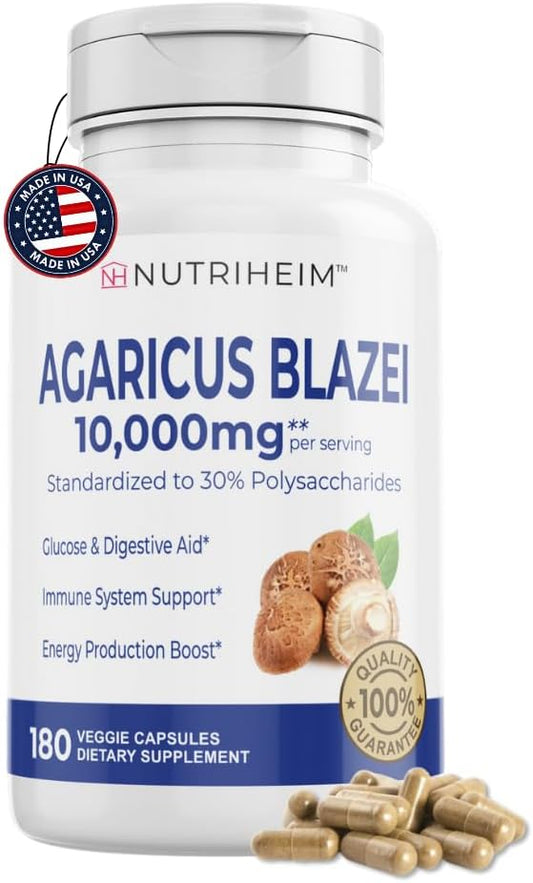 Nutriheim - Agaricus Blazei 10.000mg Extrato de Cogumelo Orgânico para Imunidade