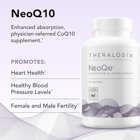 NeoQ10 – Suplemento de Coenzima Q10 para Saúde Cardíaca – 60 cápsulas - Theralogix