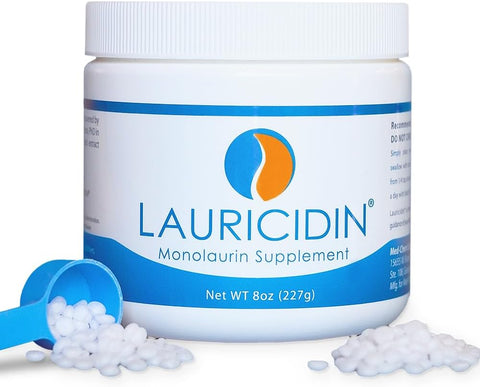 Lauricidin - Monolaurin Pellets de Alta Potência para Suporte Imunológico e Saúde Intestinal – 3000mg por Porção – 227g por Pote de 8oz