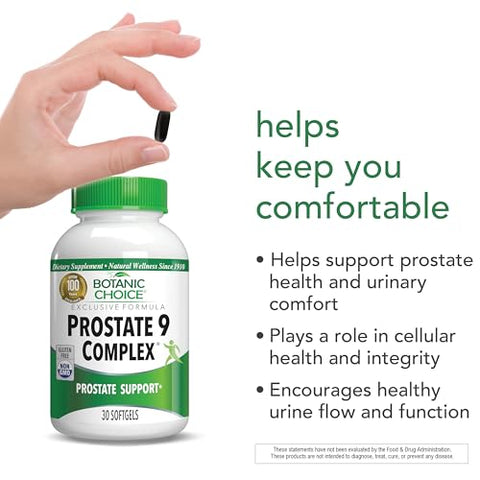 Prostate 9 Complex – Suplemento para Próstata com Saw Palmetto, Pygeum – Marca Botanic Choice - Botanic Choice