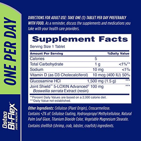 Glucosamina com Vitamina D, 130 Comprimidos Revestidos para Saúde das Articulações – Osteo Bi-Flex - Osteo Bi-Flex