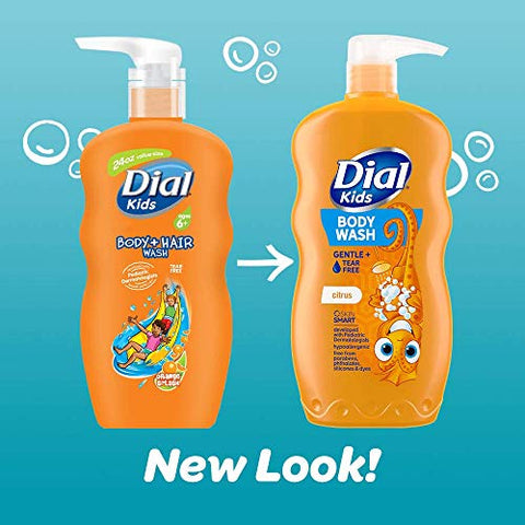 Kids Sabonete Líquido Corporal, Citrus, 710 ml (Pack com 4 unidades) - Dial