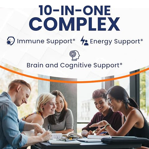 Vita Miracle - Cápsulas de Suplemento de Cogumelo – Complexo de 10 Cogumelos com Leão do Norte Cordyceps Shiitake Reishi – Suplementos de Cogumelos Naturais – Vitaminas Herbais em Cápsulas para Foco e Energia