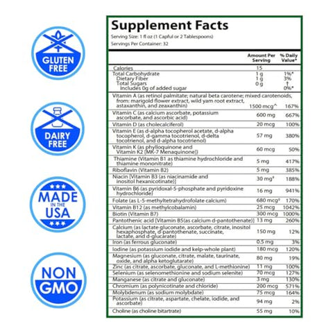 intraMAX - Drucker Labs – IntraMAX 2.0: Minerais Traços Líquidos Orgânicos, Multivitamínico Líquido para Homens e Mulheres, Sem OGM, Sem Laticínios, Sem Glúten, Magnésio, Zinco, Vitaminas D, C, E, Sem Açúcar