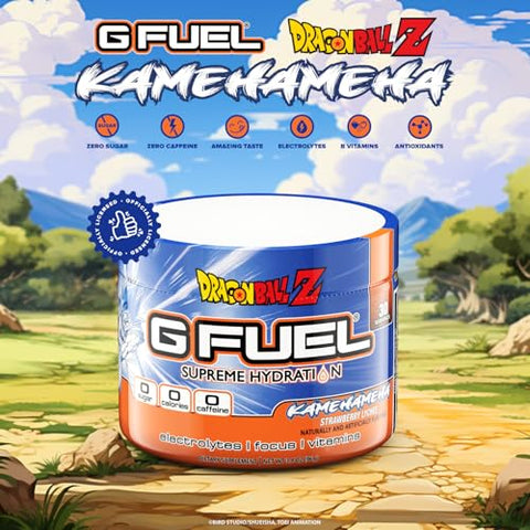 Kamehameha: Pó de Eletrólitos para Hidratação, Energia e Foco – Sabor Morango Lichia, Sem Açúcar, Zero Cafeína, Com Minerais Essenciais - G Fuel