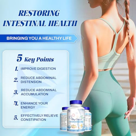 wrjpigf - Nova Atualização Limpeza Intestinal de 15 Dias – Suporte para Intestino e Cólon, Cápsulas Dissolventes de Limpeza de 15 Dias, Fórmula Avançada com Sene e Cáscara Sagrada