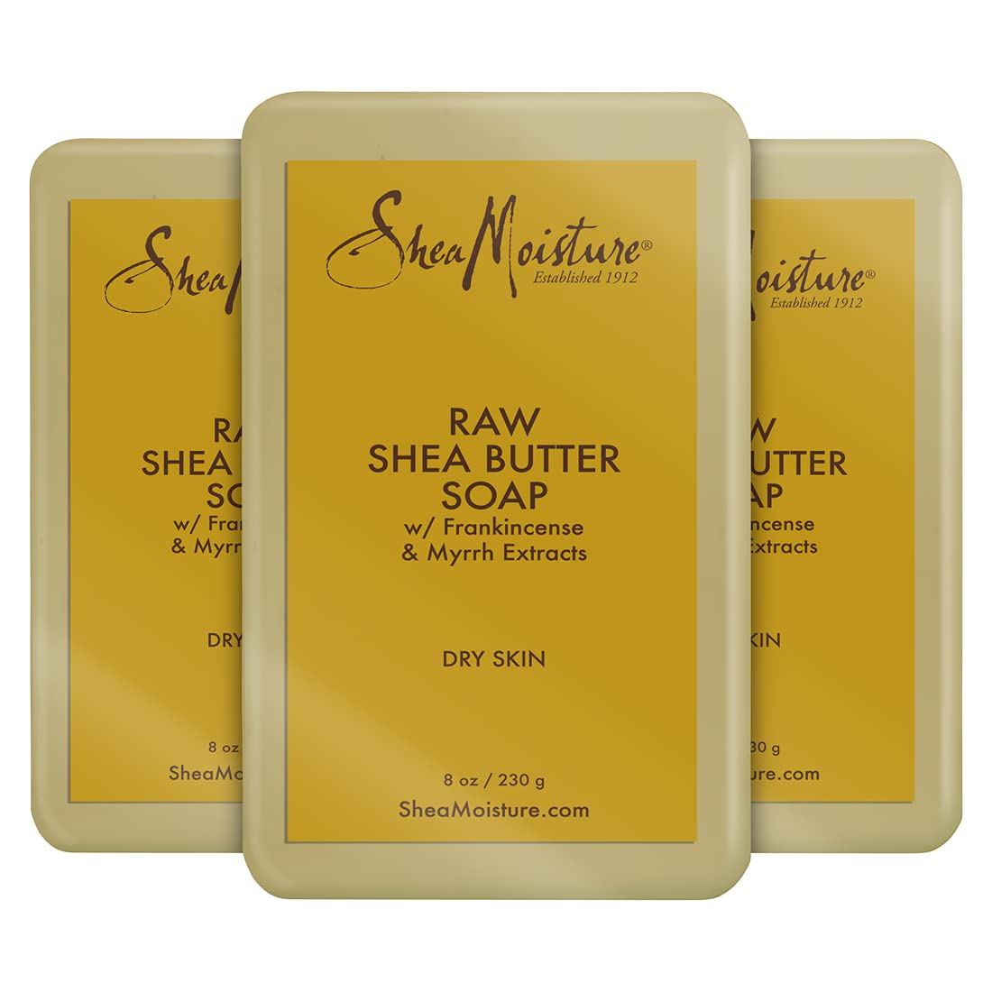 Sabonete em Barra SheaMoisture para Pele Seca com Manteiga de Karité, Mirra, 8 Ounce (Pack com 3) – Livre de Parabenos