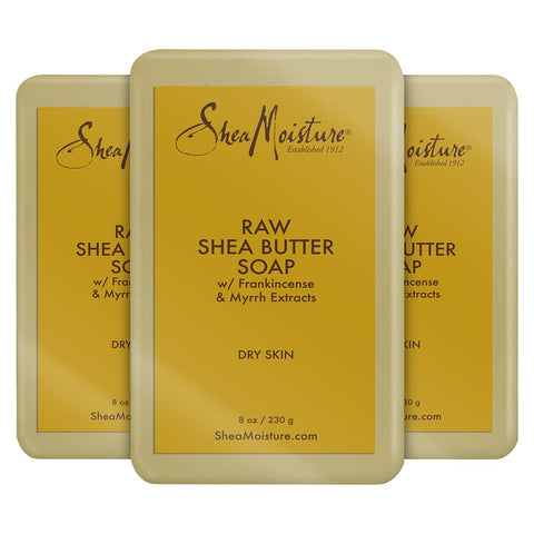 Sabonete em Barra SheaMoisture para Pele Seca com Manteiga de Karité, Mirra, 8 Ounce (Pack com 3) – Livre de Parabenos