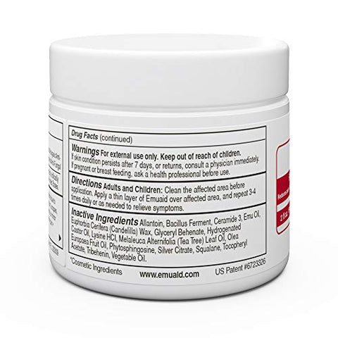 emuaid - Emuaid EMUAIDMAX Pomada 60ml – Creme para Eczema. Tratamento de Força Máxima. Use Força Máxima para Pé de Atleta, Psoríase, Coceira, Irritação e Infecção por Fungos na Pele