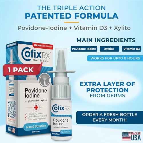 CofixRX Spray Nasal Antiviral e Estimulante Imunológico, 10ml, Iodo Povidona Prevenção de Alergia Sinusal - Maxim Eye