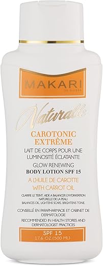 Loção Corporal Carotônica Extrema (500 ml) | Combate o Excesso de Produção de Óleo | Ajuda a Desvanecer Cicatrizes e Marcas no Corpo | Fórmula Clareadora da Pele | Ajuda a Resistir ao Envelhecimento e Promove - MAKARI