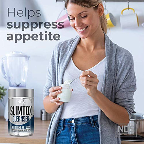 NDS Nutrition Slim-Tox – Suporte Máximo à Perda de Gordura Através do Controle do Apetite, Sono Repousante, Saúde Digestiva – CLA, Camomila, Óleo de Cártamo – Suplemento Dietético Livre de Estimulantes – Marca NDS