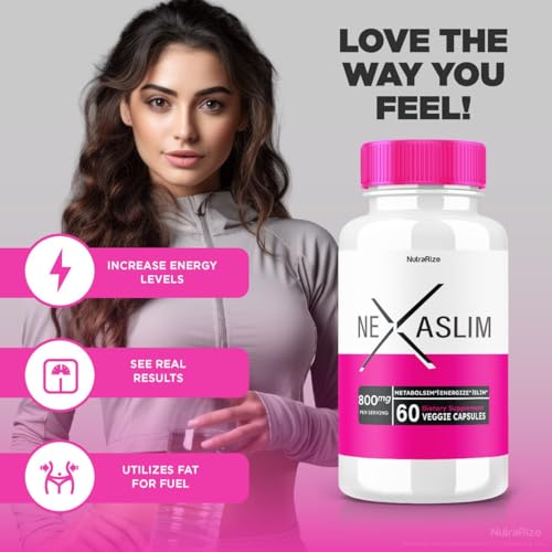 NutraRize - (2 Pacotes) Cápsula Nexaslim, Fórmula Aceleradora de Metabolismo Nexaslim, Suplemento Dietético para Perda de Peso Avançada, Pílulas de Força Máxima 100% Naturais para Reduzir Gordura Abdominal, Nexa