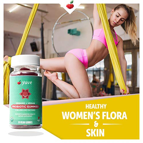 Vegan Probiótico Orgânico USDA Gummies – 5 Bilhões UFC – Promove Saúde Digestiva – Yuve - Yuve