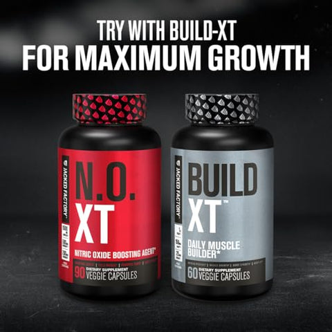 N.O. XT – Suplemento de Óxido Nítrico com Nitrosigine L-Arginina – Aumento de Força e Resistência – 60 cápsulas - Jacked Factory