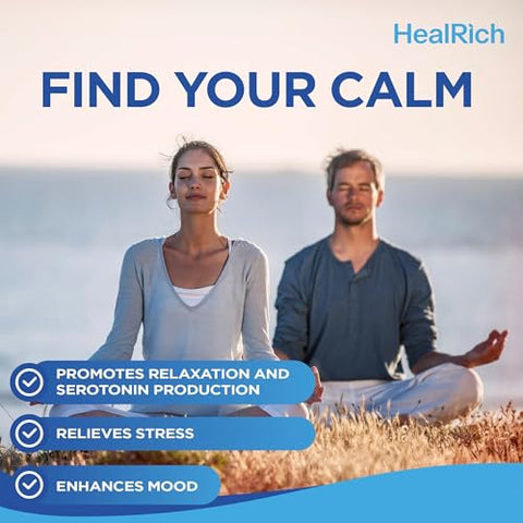 HealRich - Gummies Relaxantes – 1500MG 5HTP com L-Theanine Gaba – Marca em Destaque